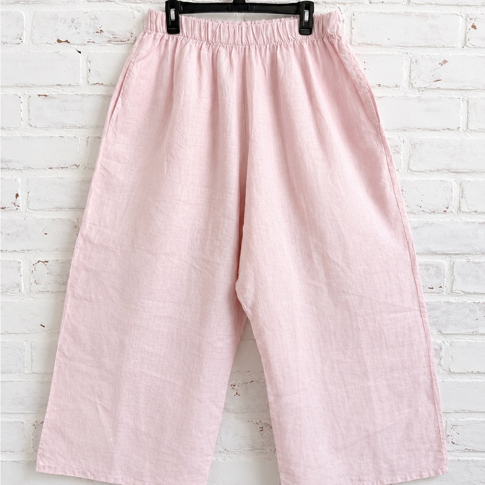 Bryn Walker Light Pink Linen Wide Leg Pants